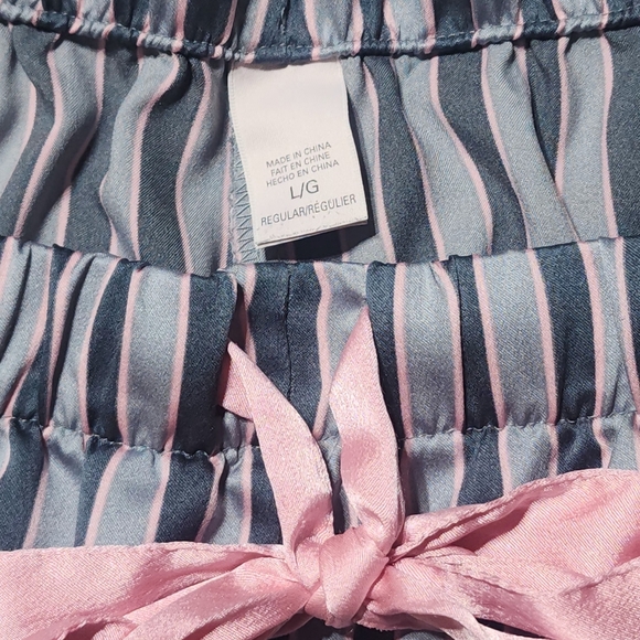 Victoria's Secret Vintage Striped 2 Piece Gray and Pink Pajama Set Size Large - Picture 10 of 15